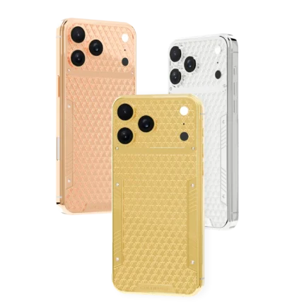 GoldPrivé Atelier Gold iPhone 18 Pro Max with hand-drawn Artisan signature pattern