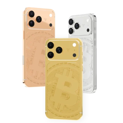GoldPrivé Ledger Gold iPhone 18 Pro Max with Bitcoin-inspired gold emblem
