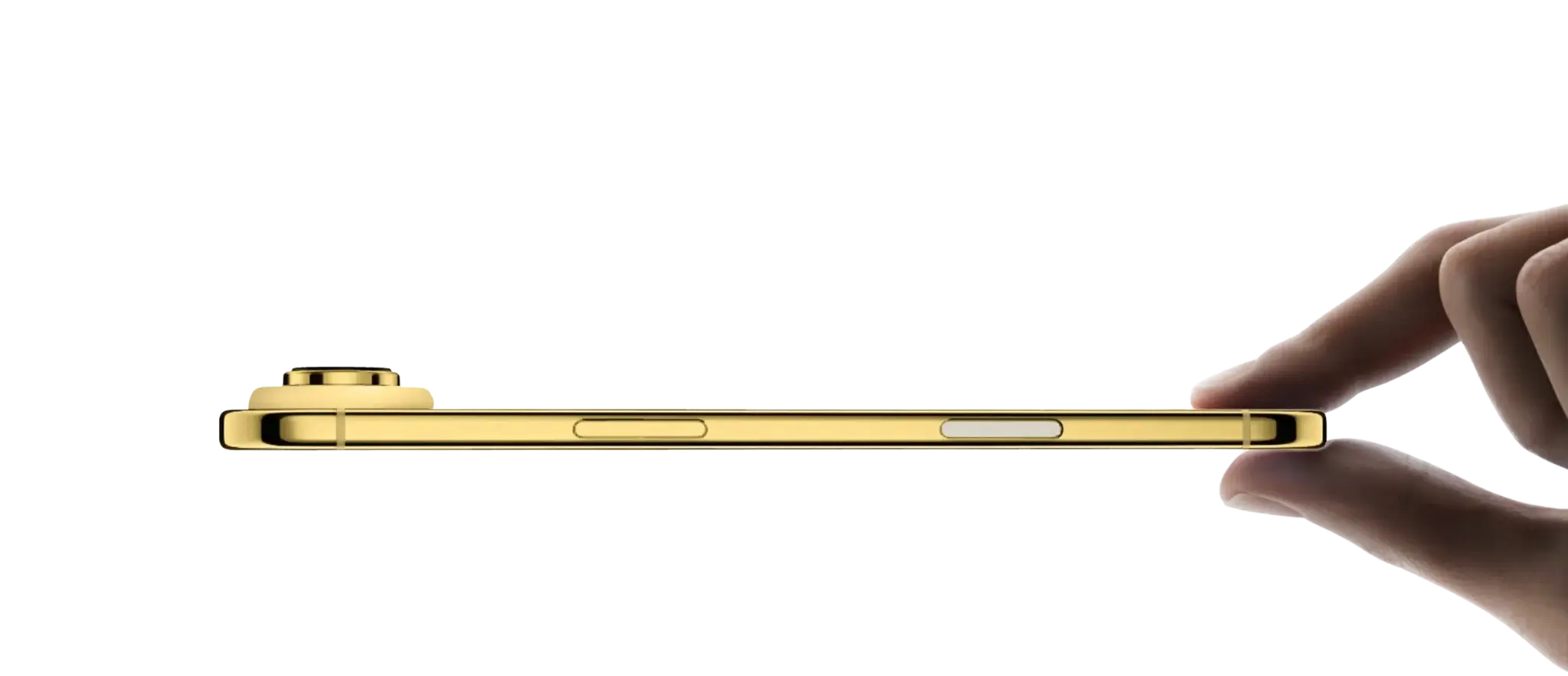 24K gold-plated frame, bezel, and camera ring on the Prestige Gold iPhone Air 2