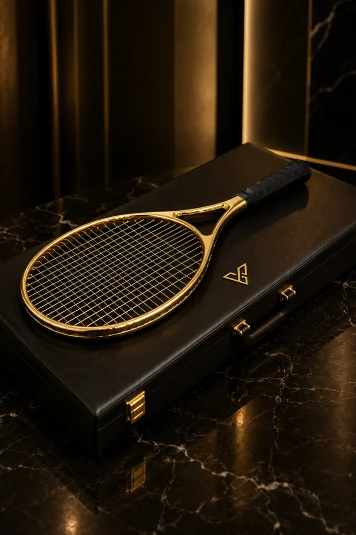 Luxury 24K Gold Tennis Racket – Champion