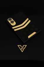 Genesis II Gold Samsung Galaxy Z Fold8 in 24K Gold, photographed on a black background