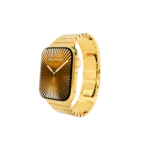 Regent gold Apple Watch Series 12 with a 24K gold link bracelet, angled view