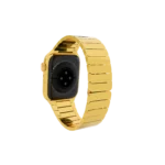 Regent gold Apple Watch Series 12 with a 24K gold link bracelet, back view