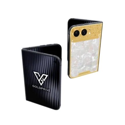 Royal Gold iPhone Duo shown folded and open