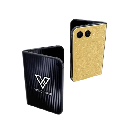 Botanica Gold iPhone Duo shown folded and open