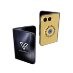 Meandros Blessing Eye Gold iPhone Duo folded and open with the GoldPrivé display