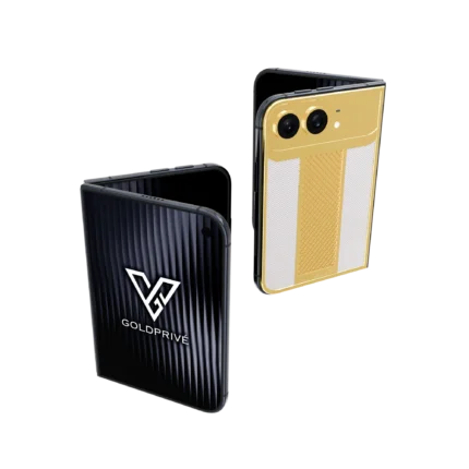 Grandeur Gold iPhone Duo shown folded and open