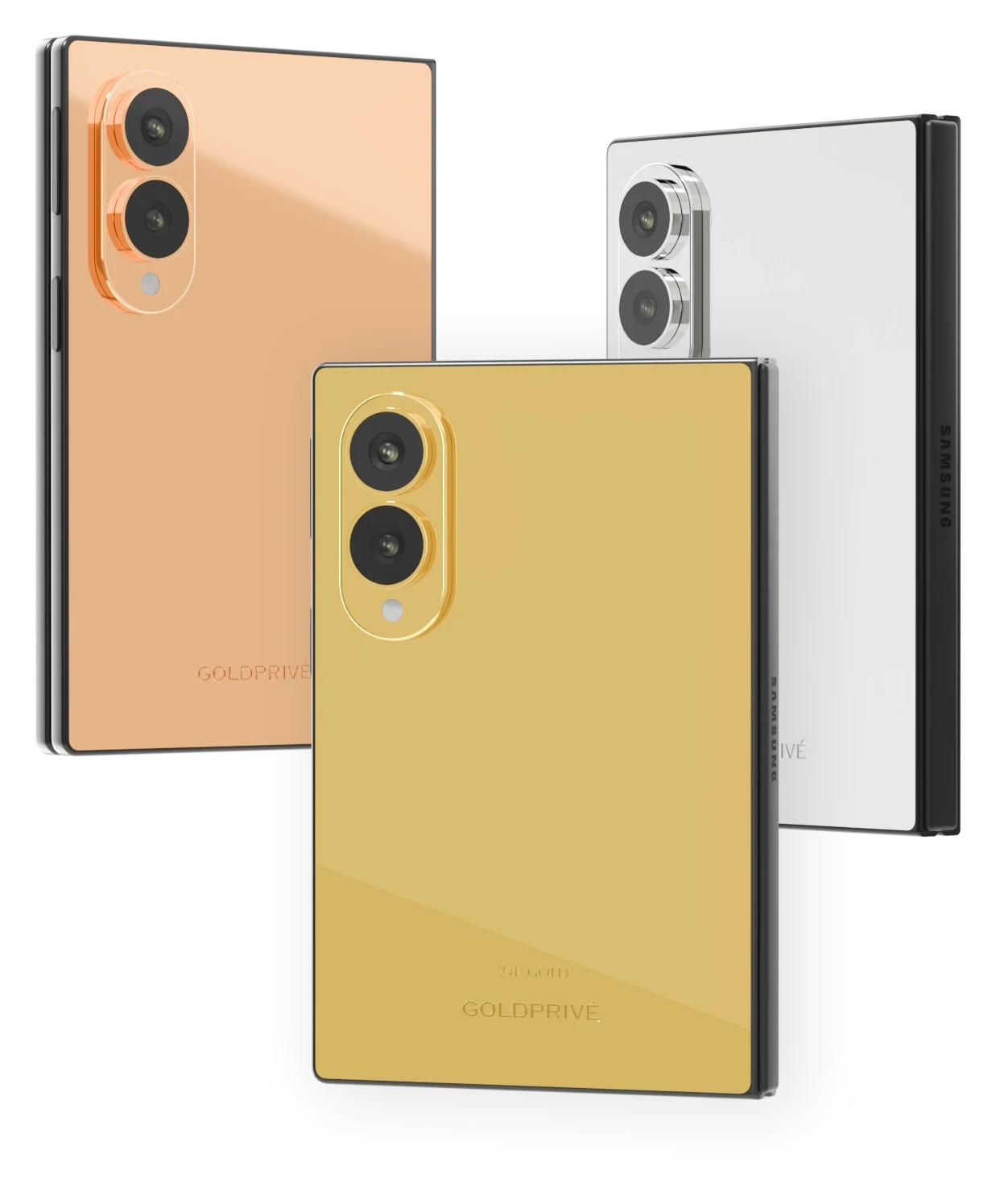 24K Gold Samsung Galaxy Z Fold8 by GoldPrivé in Rose Gold, 24K Gold and Platinum